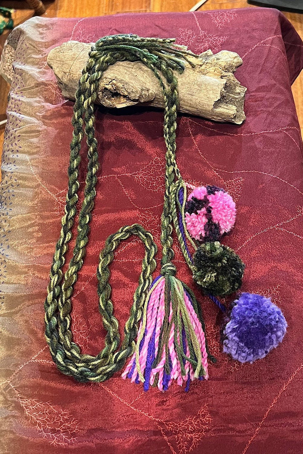 Boho festival Rope Belt Pom Pom Belt, Hippie Wrap Belly Dance Belt, Belly Chain Belts, Tassel Belts, Tribel Ethnic Rope Adjustable Belt