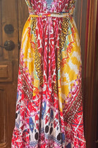Boho Halter Maxi Dress: Ruffle Rayon Bohemian Festival Dress