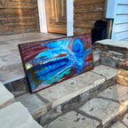 Wall Modern Large Reclaimed Wood Art, Abstract Mix Media Decor Original Oil Painting Wall Art, Farmhouse country CabIn Contemporary Decor