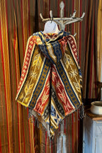 Festival Hooded Poncho: Unisex Boho Woven Wool Blend