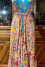 Boho Ruffle Long Dress, Hippie Dress, Open back Dress, Bohemian Festival Ethnic Dress, Boho Chic Dress, Beach Halter Ruffle Gypsy Dress