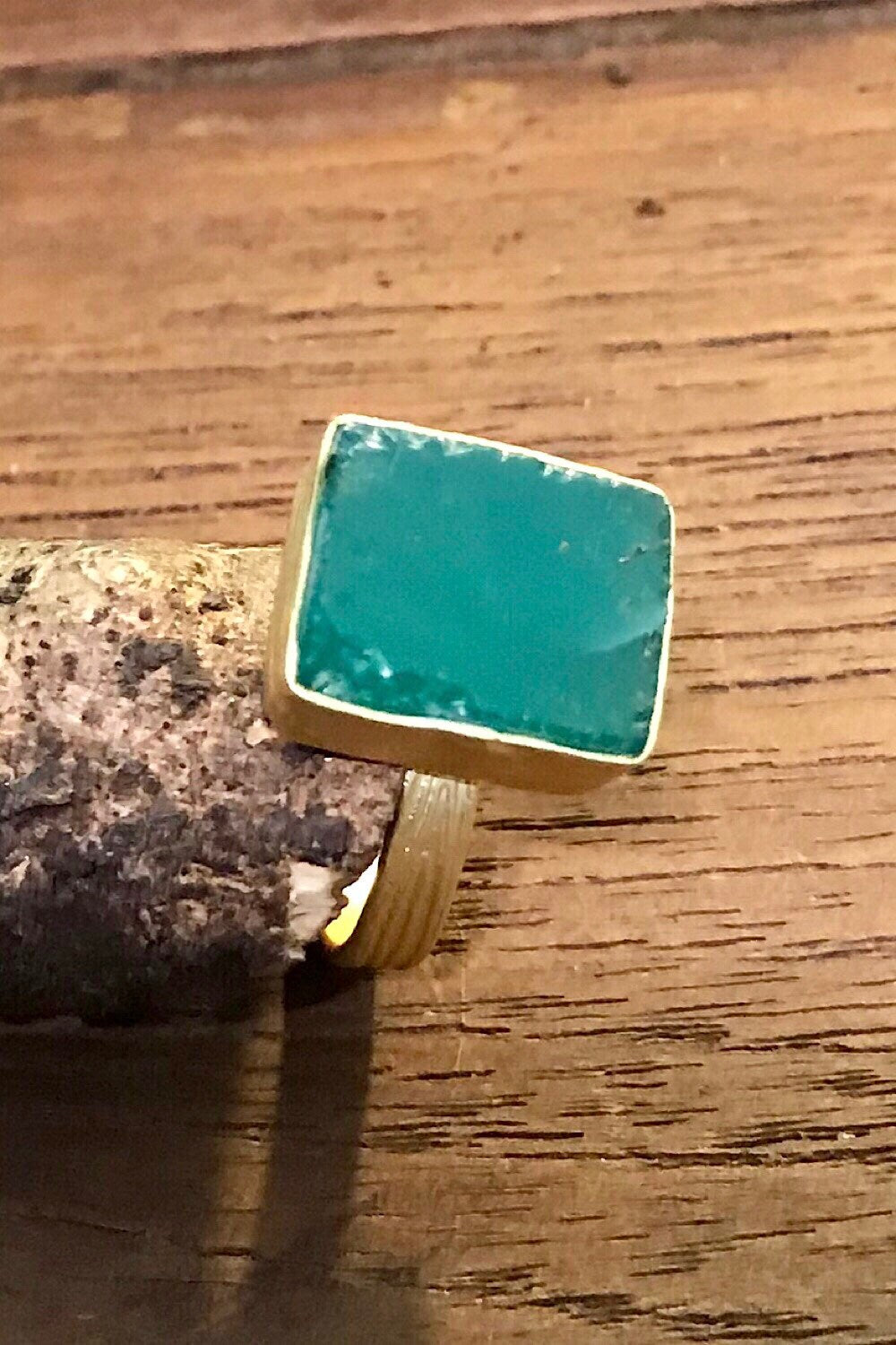 Green Onyx Rough Gemstone Ring, Brass Ring, Adjustable Boho Ring, Tribal Jewelry, Gypsy Rings, Crystal Stone Ring, Statement Spiritual Ring