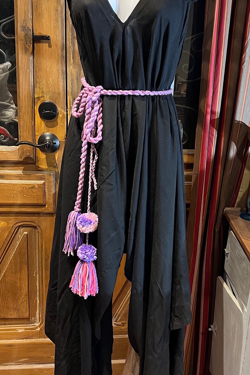 Boho festival Rope Belt Pom Pom Belt, Hippie Wrap Belly Dance Belt, Belly Chain Belts, Tassel Belts, Tribel Ethnic Rope Adjustable Belt