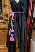Boho festival Rope Belt Pom Pom Belt, Hippie Wrap Belly Dance Belt, Belly Chain Belts, Tassel Belts, Tribel Ethnic Rope Adjustable Belt