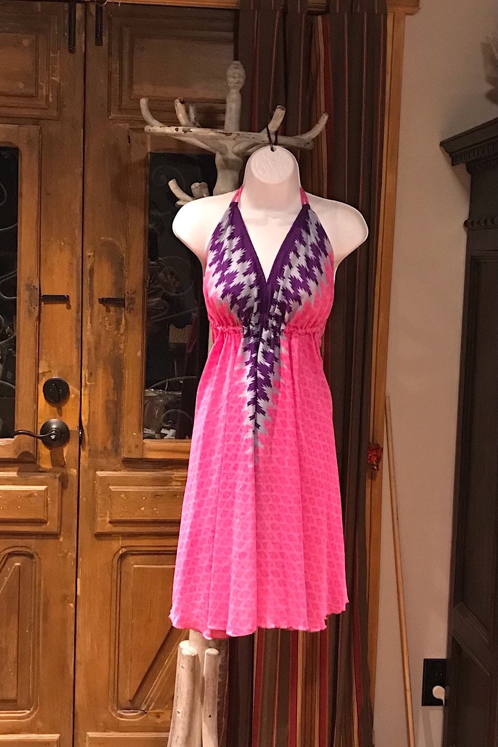 Bohemian Festival Dress, Boho  Dress Ethnic Beach Short Dress, Festival Dress, Hippie Dress, Women Vintage Silk Boho Chic Gypsy Dress