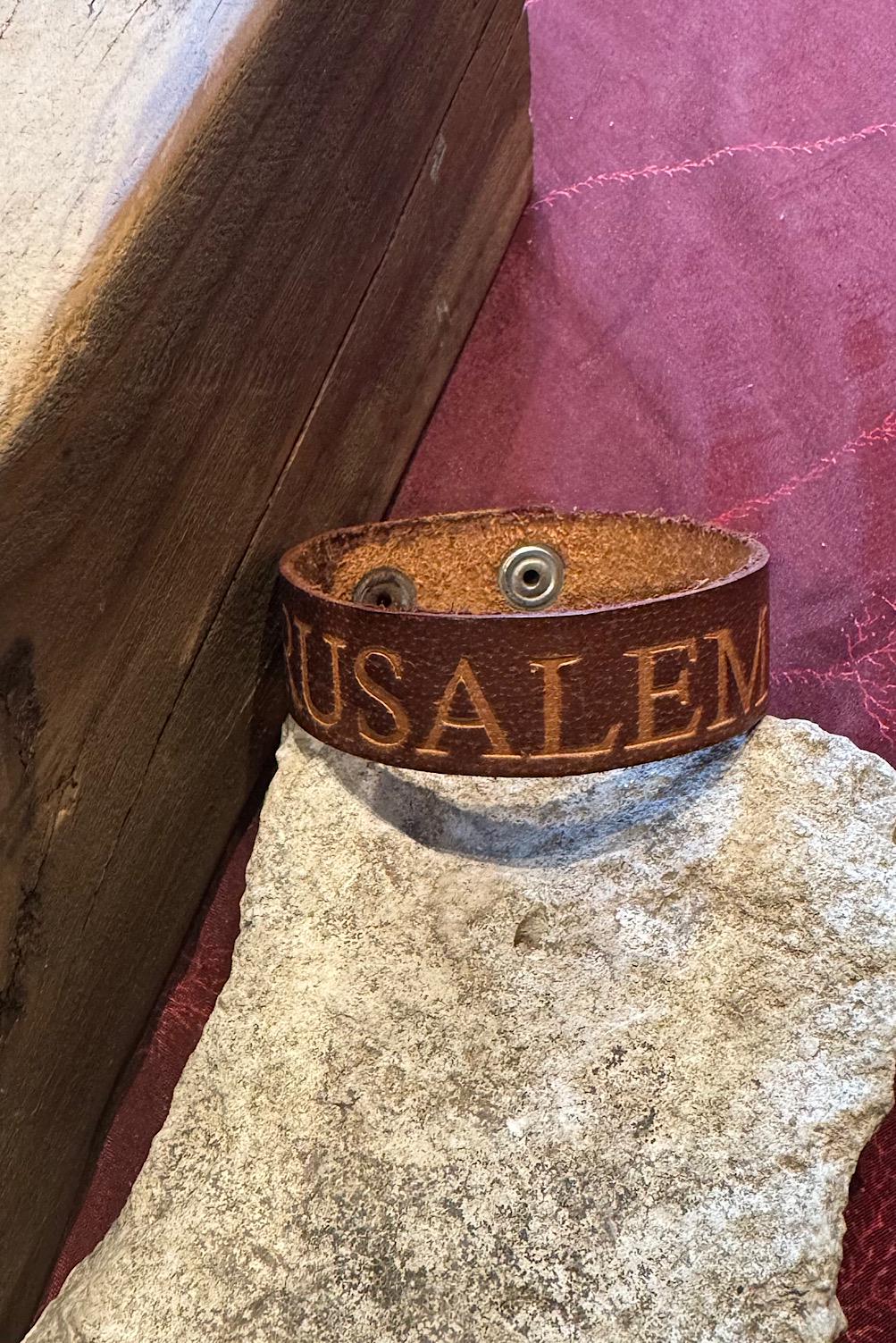 Leather Bracelet, Kabbalah Jerusalem, the holy city Leather Bracelet,Support Israel Jewish Bracelet,Spiritual Prayer