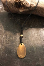 Carved Bone Pendant Necklace/ Chakra Necklace/ BoHo Bone Necklace/ Mantra Pendant/ Festival Jewelry/ Bone Pendant/ Spiritual Jewelry Gifts