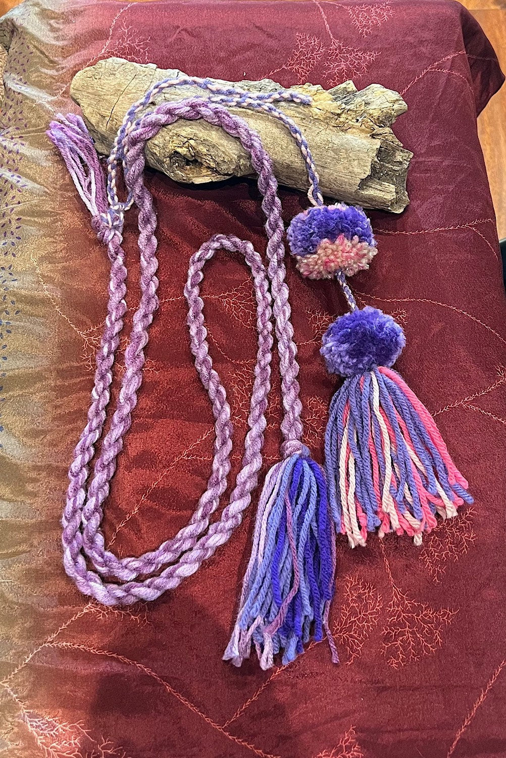Boho festival Rope Belt Pom Pom Belt, Hippie Wrap Belly Dance Belt, Belly Chain Belts, Tassel Belts, Tribel Ethnic Rope Adjustable Belt