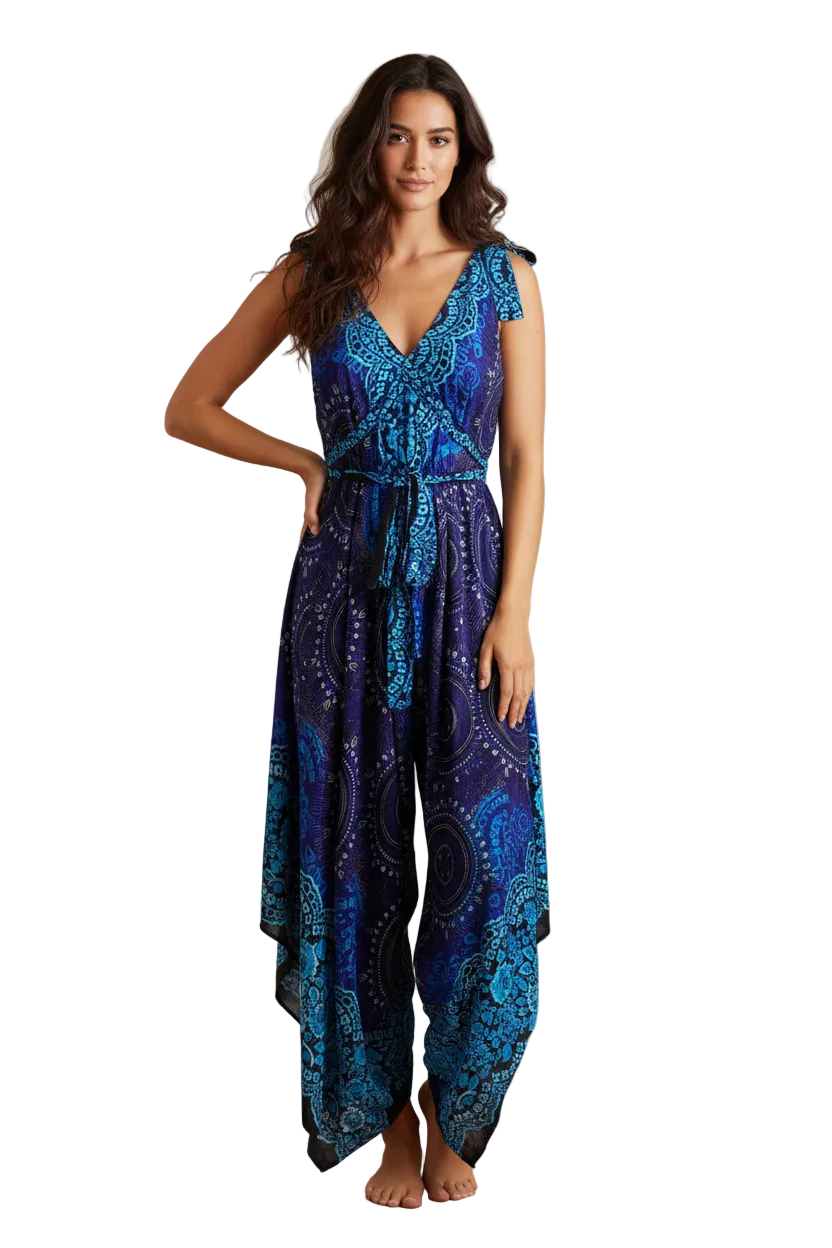 Boho Jumpsuit, Bohemian Clothing, Boho jumpsuit Harem Pants, Loose Yoga  Festival Pants, Wide Leg Women Festival Pants, Hippie Summer Romper