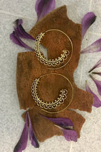 Spiral Brass Earrings/ Bucklace d'oreille Laiton Lotus/ Boho Earrings/ Tribal Jewelry/ Gypsy Hoop Earrings/ Ethnic Earrings/ Laboho