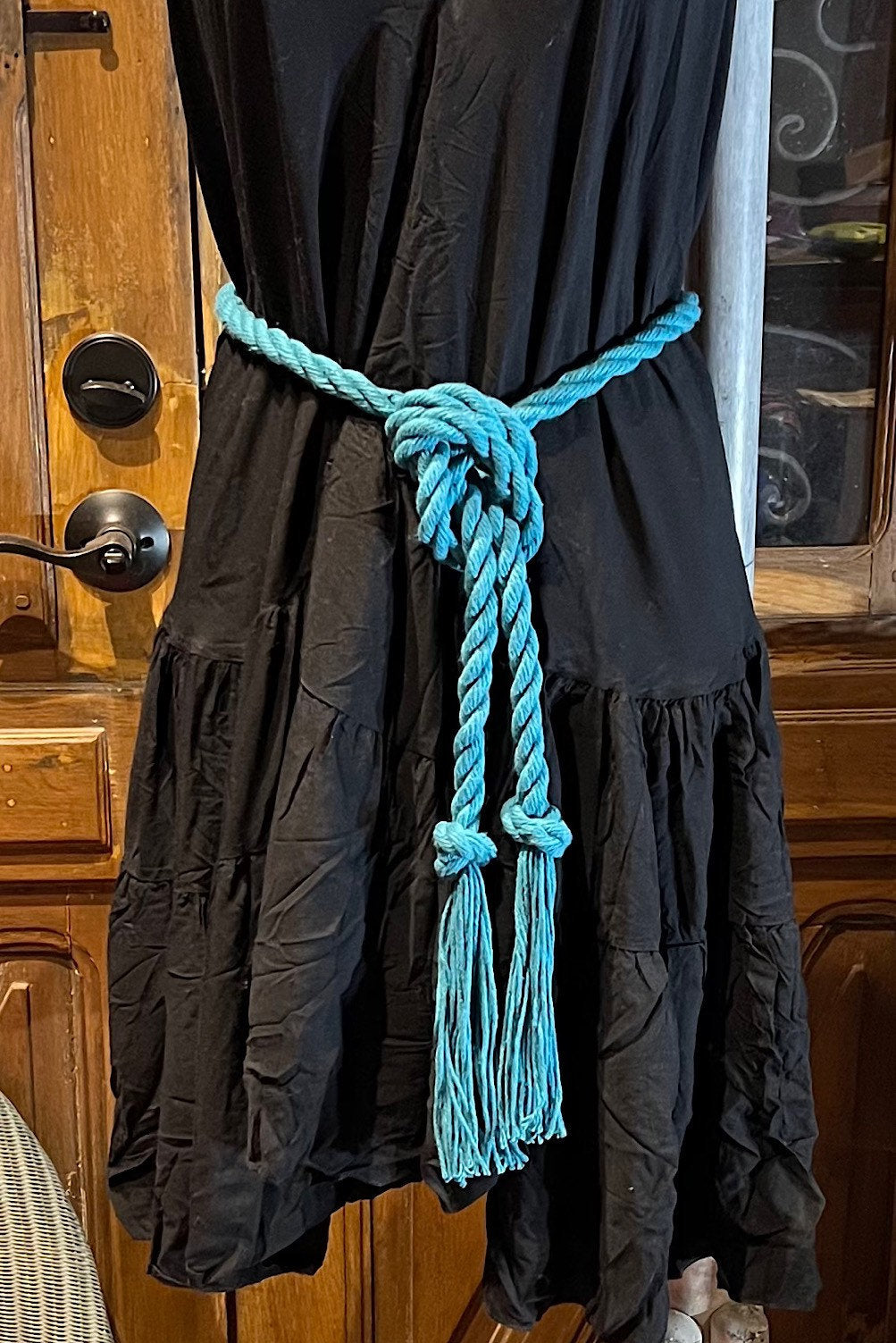 Cotton Long Rope knotted Belt, Twisted Boho festival Hippie Cotton Wrap Unisex belt tassel ends, Tribel Ethnic Rope Adjustable Belt