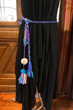 Boho festival rope Belt Pom Pom Belt, Hippie Wrap Belly Dance Belt, Belly Chain Belts, Tassel Belts, Tribel Ethnic Rope Adjustable Belt