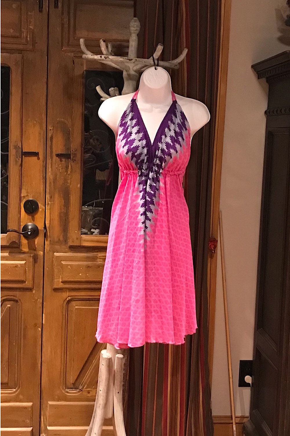 Bohemian Festival Dress, Boho  Dress Ethnic Beach Short Dress, Festival Dress, Hippie Dress, Women Vintage Silk Boho Chic Gypsy Dress