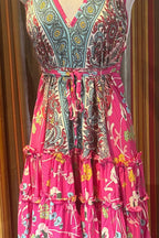 Boho Ruffle Dress, Hippie Dress, Open back Dress, Bohemian Festival Ethnic Dress, Boho Dress, Beach Halter Ruffle Dress Gypsy Boho Dress