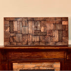 Wall Reclaimed Wood Art Decor, modern large Rustic Mix Media, Sculpture Geometric Abstract County Cabin 3d Mosaic Farmhouse Coastal Wall Art