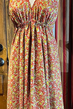 Boho Silk Dress, Bohemian Halter, Dress Ethnic Beach Dress, Festival Dress, Hippie Dress, Vintage Recycled Silk Dress, Boho Chic Gypsy Dress