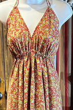 Boho Silk Dress, Bohemian Halter, Dress Ethnic Beach Dress, Festival Dress, Hippie Dress, Vintage Recycled Silk Dress, Boho Chic Gypsy Dress