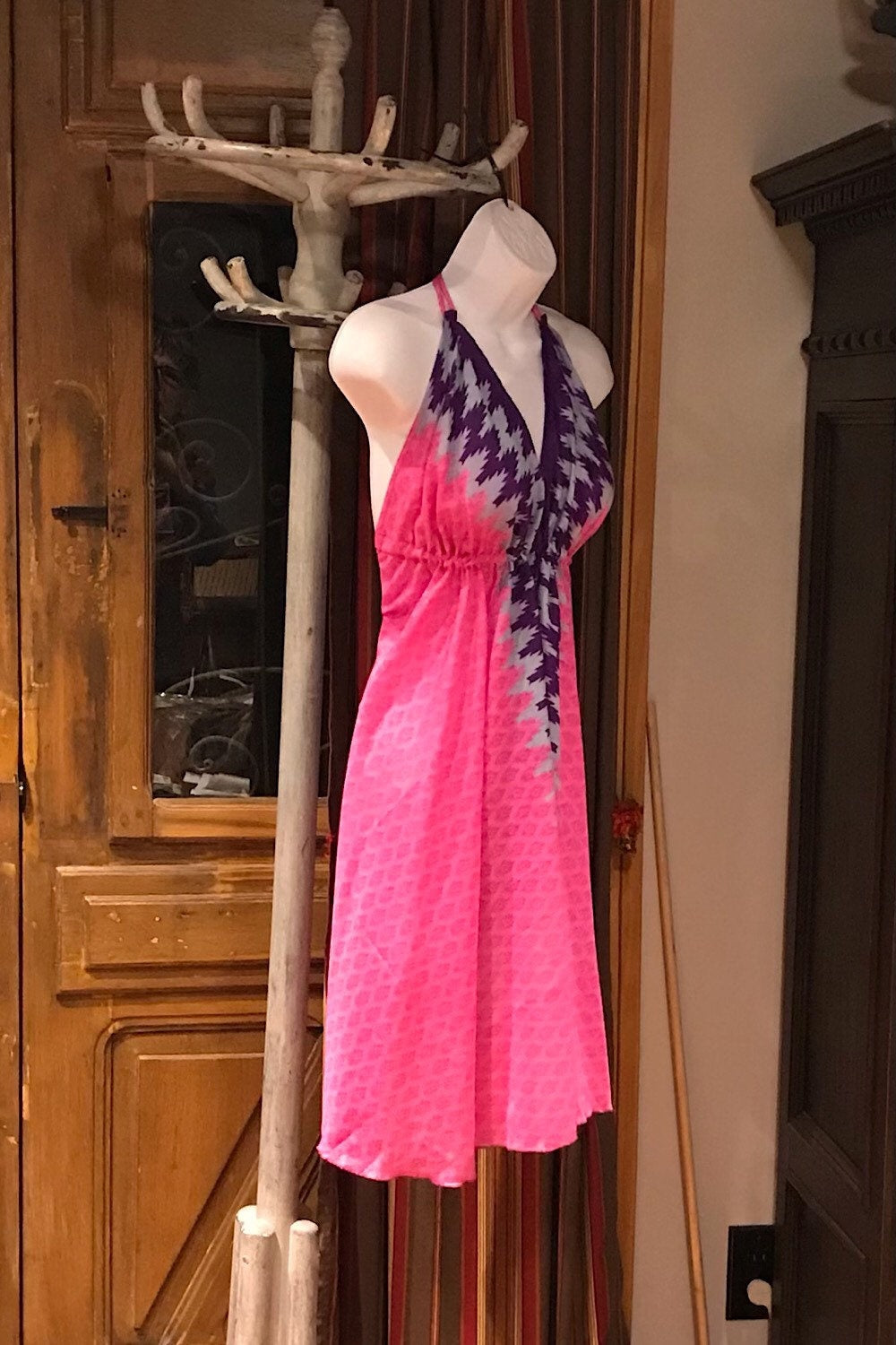 Bohemian Festival Dress, Boho  Dress Ethnic Beach Short Dress, Festival Dress, Hippie Dress, Women Vintage Silk Boho Chic Gypsy Dress