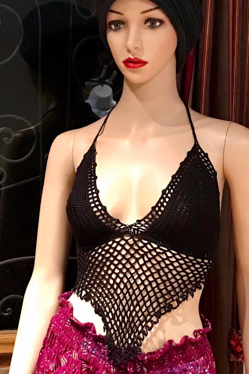 Crochet Bralette Top, Crochet Halter Top, Festival Crop Top, Festival Hippie Bralette, Boho Crop Top, Summer Beach Crochet Top, Festival Top