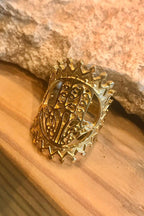 Hamsa ring, Gift for her/Him, Gold ring, Adjustable ring, brass  ring, Festival Jewelry, Boho, Gypsi, Good luck ring, Spiritual Ring