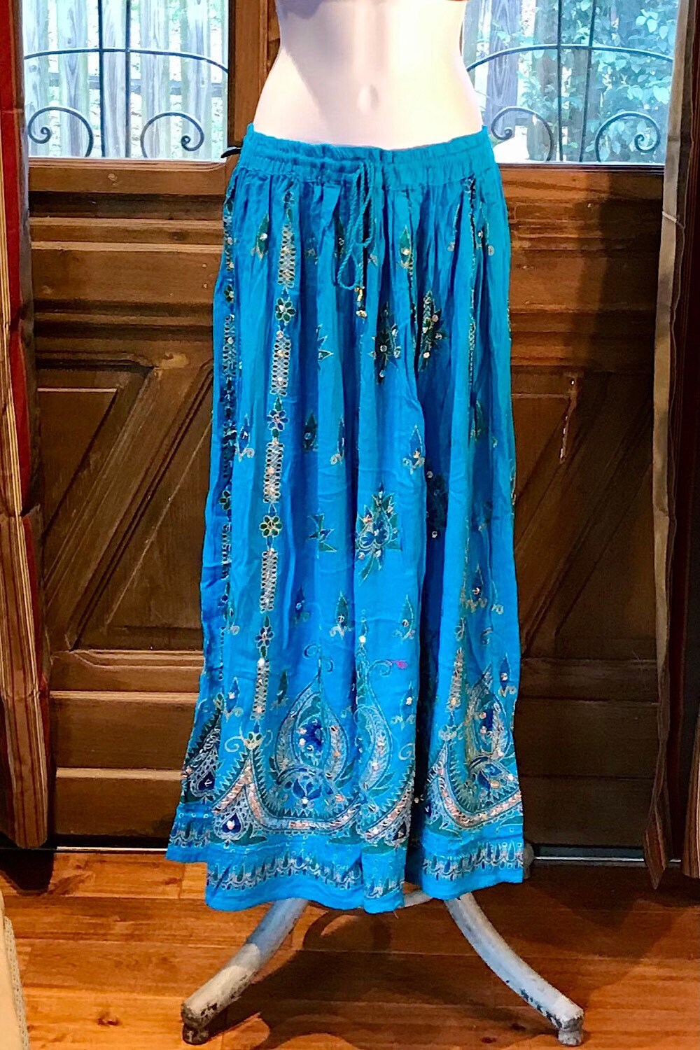 Boho long skirt, Sequined Embroidery Long Maxi Skirt, Bohemian Chic Festival Ethnic Hippie Summer One Size Feminine Long Skirt.