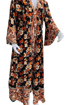 Boho Kimono Long Dress, Hippie Dress, Long Bell Sleeves Dress, Bohemian Festival Ethnic Dress, Boho Dress, Beach Gypsy Adjustable Dress