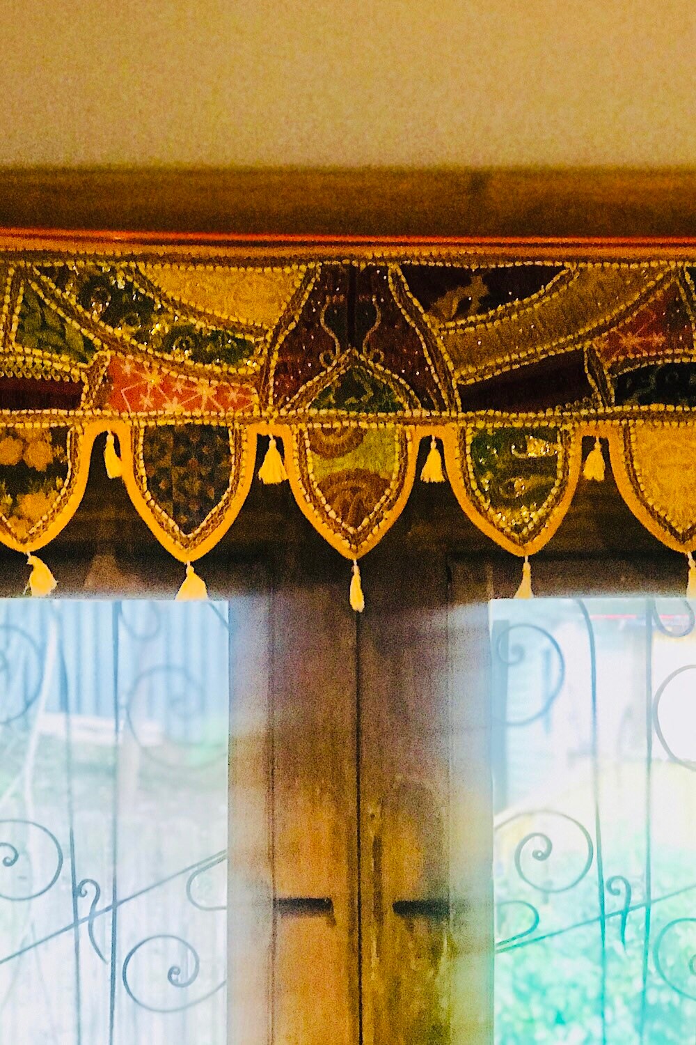 Door Toran Festival Bohemian Colorful Yellow Wall Hanging, Cotton Boho Toran Tapestry, Window Hanging, Door Hanging