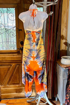 Boho Tie Dye Jumpsuit, Bohemian Clothing, Boho jumpsuit Harem Pants, Loose Yoga  Festival Pants, Wide Leg Women Festival Pants, Hippie Pants