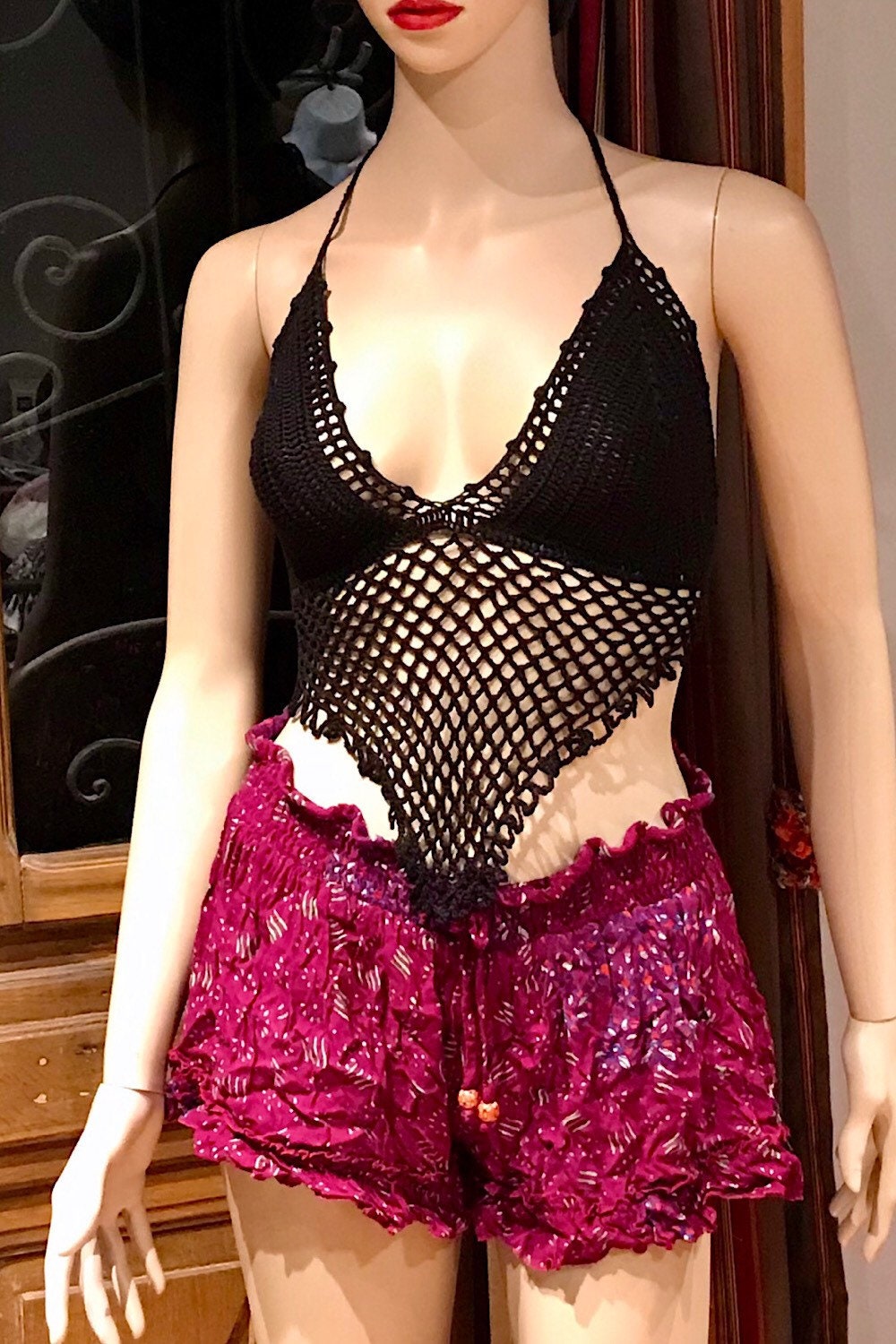 Crochet Bralette Top, Crochet Halter Top, Festival Crop Top, Festival Hippie Bralette, Boho Crop Top, Summer Beach Crochet Top, Festival Top