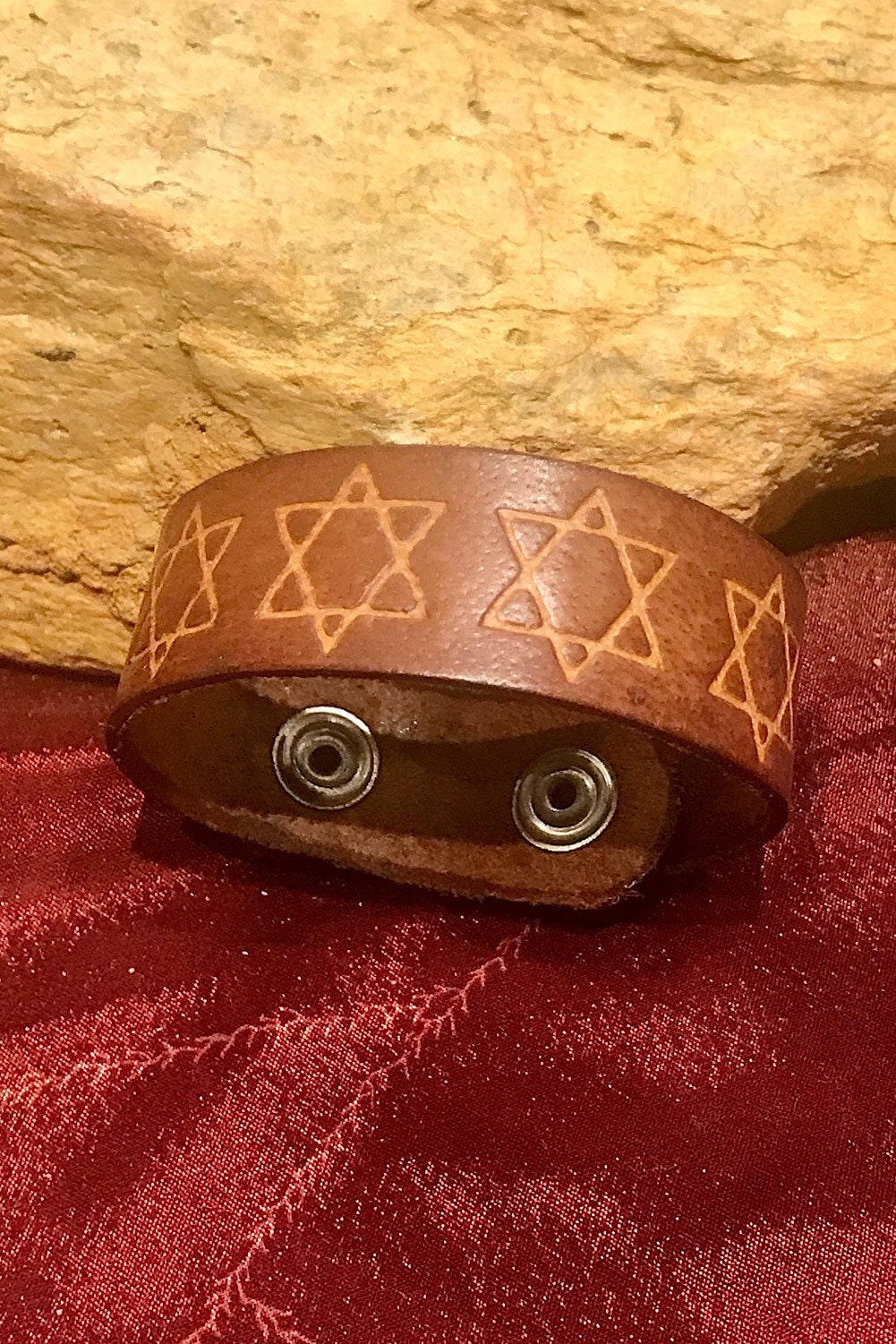 Leather Star Of David Bracelet, Support Israel Kabbalah Magen David Bracelet, Jewish Leather Bracelet,Spiritual Jewish Leather Bracelet
