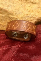 Leather Star Of David Bracelet, Support Israel Kabbalah Magen David Bracelet, Jewish Leather Bracelet,Spiritual Jewish Leather Bracelet