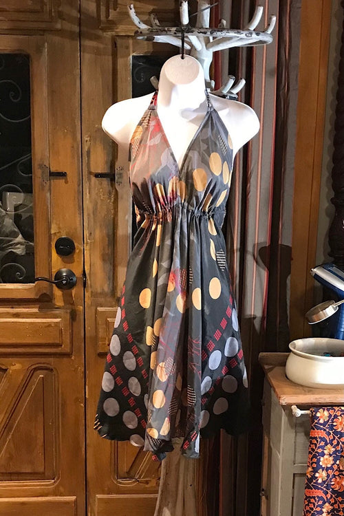 Bohemian Festival Dress, Boho  Dress Ethnic Beach Short Dress, Festival Dress, Hippie Dress, Women Vintage Silk Boho Chic Gypsy Dress