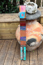 Wall totem Art, Totem Art, Reclaimed Wood Wall modern totem Rustic Mix Media, Sculpture Geometric Abstract County Cabin Farmhouse Beach Art