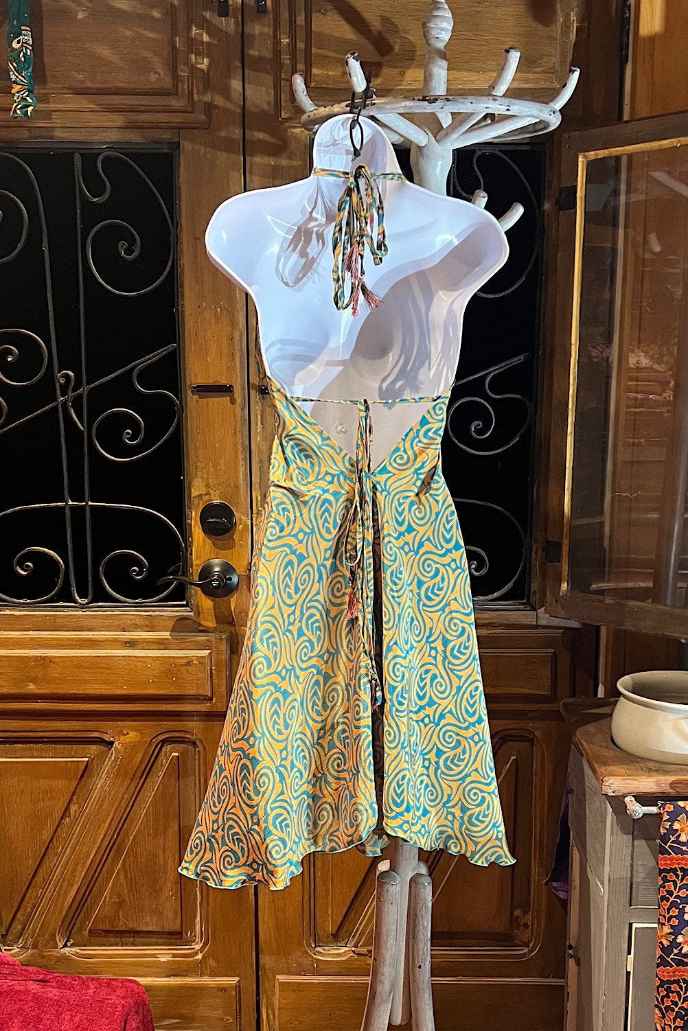 Boho Festival Dress, Bohemian Silk Dress, Ethnic Beach Short Dress, Festival Dress, Hippie Dress, Women Vintage Silk Boho Chic Gypsy Dress