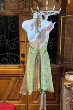 Boho Festival Dress, Bohemian Silk Dress, Ethnic Beach Short Dress, Festival Dress, Hippie Dress, Women Vintage Silk Boho Chic Gypsy Dress