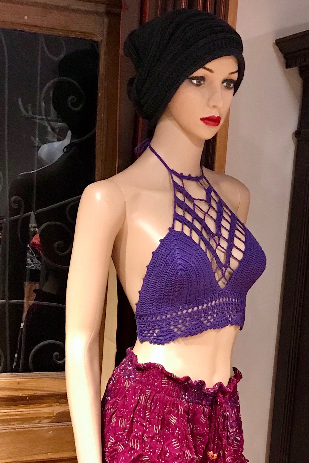 Crochet Bralette Top, Crochet Halter Top, Festival Crop Top, Festival Hippie Bralette, Boho Crop Top, Summer Beach Crochet Top, Festival Top