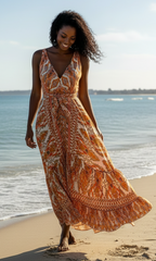 Ethnic, Gypsy, Hippie, Festival, Ruffle dress, lifestyle view from Ariel La Boutique