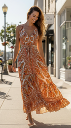 Ethnic, Gypsy, Hippie, Festival, Ruffle dress, detail view from Ariel La Boutique