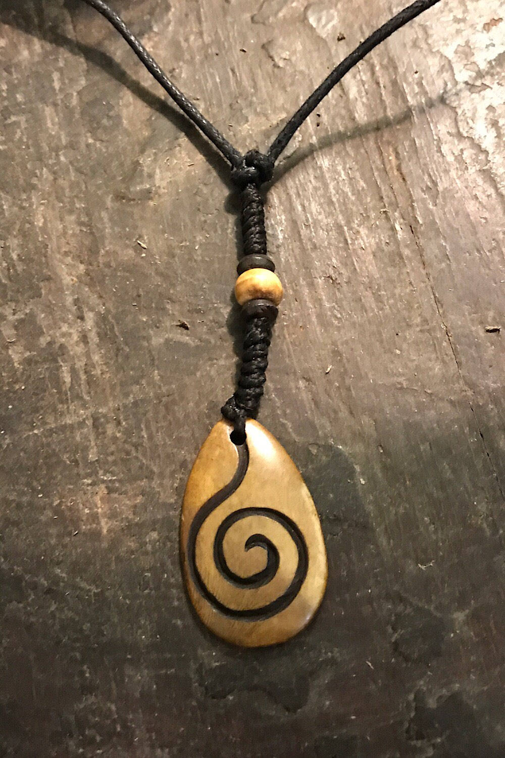 Carved Bone Pendant Necklace/ Chakra Necklace/ BoHo Bone Necklace/ Mantra Pendant/ Festival Jewelry/ Bone Pendant/ Spiritual Jewelry Gifts