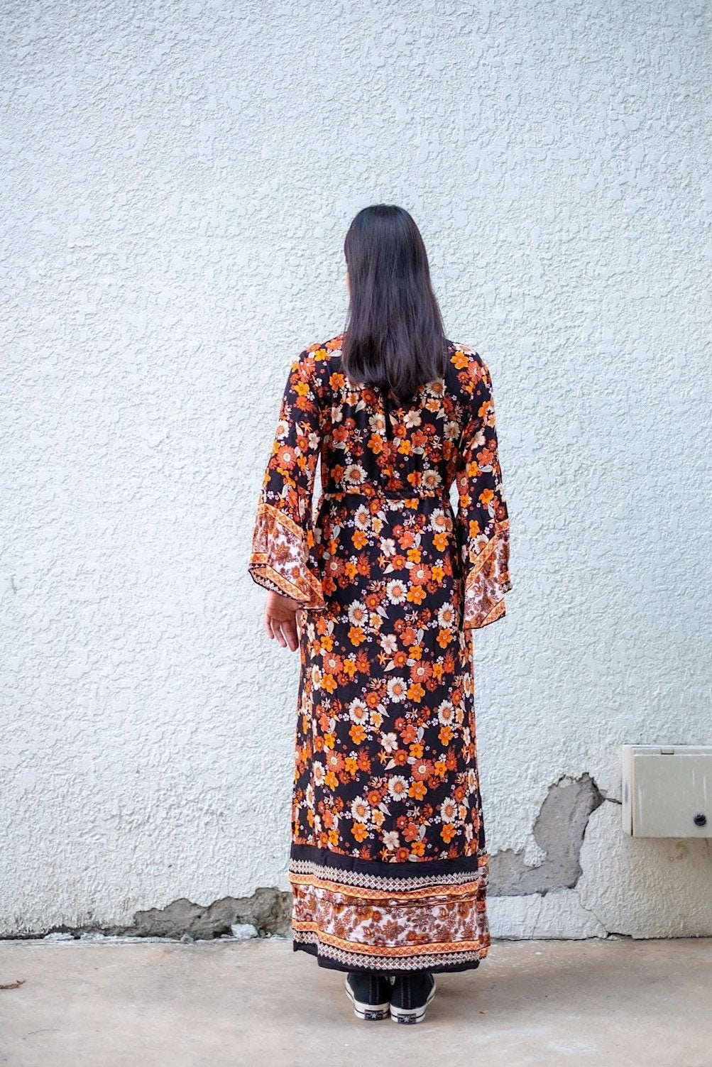 Boho Kimono Long Dress, Hippie Dress, Long Bell Sleeves Dress, Bohemian Festival Ethnic Dress, Boho Dress, Beach Gypsy Adjustable Dress