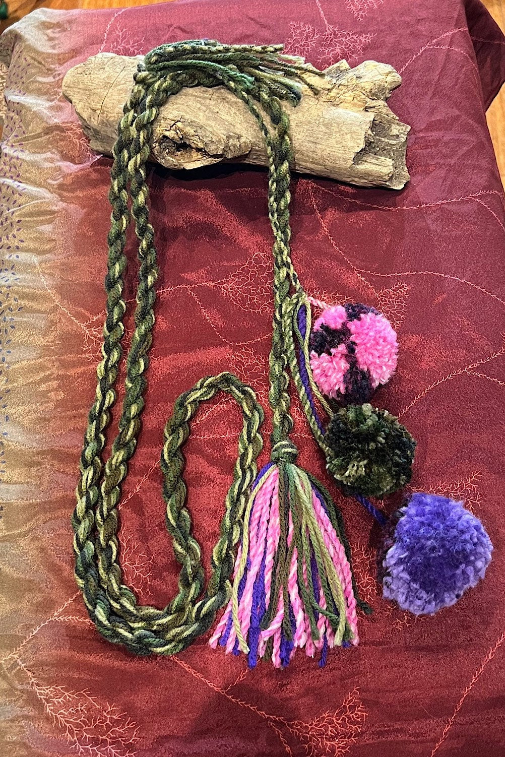 Boho festival Rope Belt Pom Pom Belt, Hippie Wrap Belly Dance Belt, Belly Chain Belts, Tassel Belts, Tribel Ethnic Rope Adjustable Belt