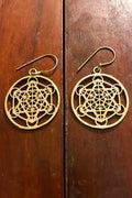 Brass Earrings/  Bucklace d'oreille Laiton Lotus/ Boho Earrings/ Tribal Jewelry/ Gypsy Hoop Earrings/ Ethnic Earrings/ Laboho/ Belly Dance