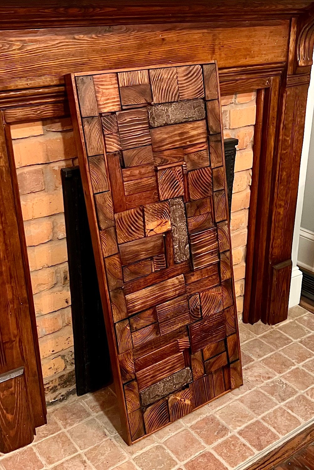Wall Reclaimed Wood Art Decor, modern large Rustic Mix Media, Sculpture Geometric Abstract County Cabin 3d Mosaic Farmhouse Coastal Wall Art