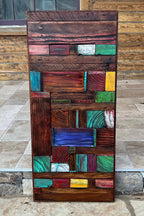 Wall Reclaimed Wood Art Decor, modern large Rustic Mix Media, Sculpture Geometric Abstract County Cabin 3d Mosaic Farmhouse Coastal Wall Art