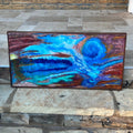 Wall Modern Large Reclaimed Wood Art, Abstract Mix Media Decor Original Oil Painting Wall Art, Farmhouse country CabIn Contemporary Decor