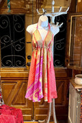 Boho Festival Dress, Bohemian Silk Dress, Ethnic Beach Short Dress, Festival Dress, Hippie Dress, Women Vintage Silk Boho Chic Gypsy Dress