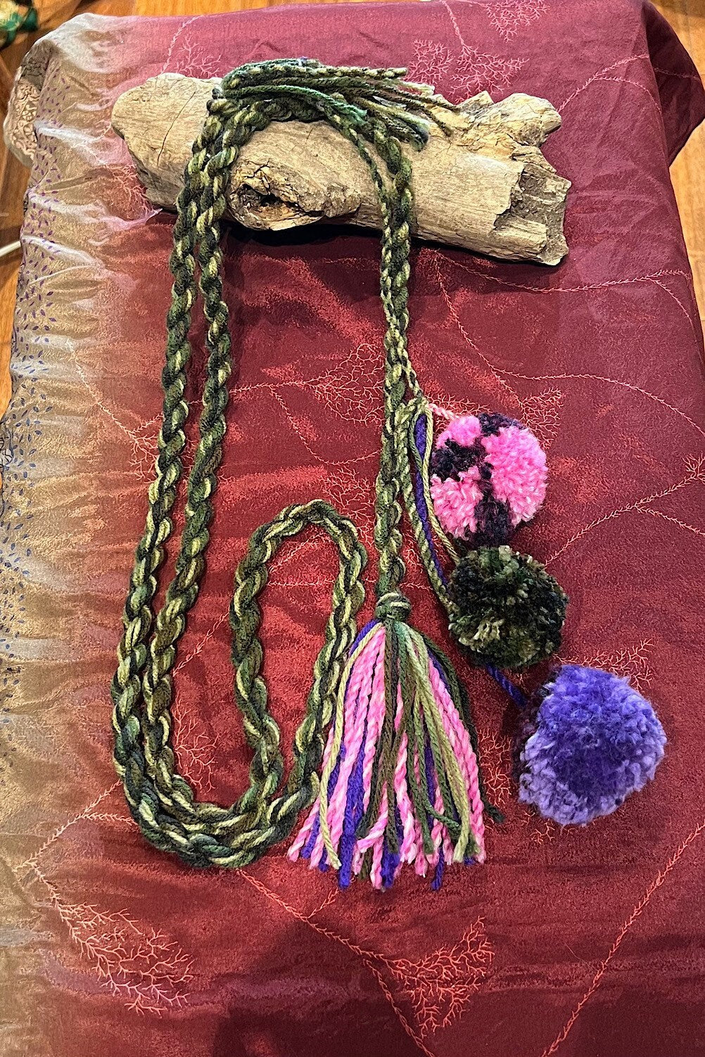 Boho festival Rope Belt Pom Pom Belt, Hippie Wrap Belly Dance Belt, Belly Chain Belts, Tassel Belts, Tribel Ethnic Rope Adjustable Belt