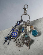 Decorative Owl and Heart Charm Keychain Accessory