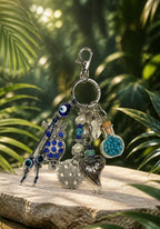 Decorative Owl and Heart Charm Keychain Accessory