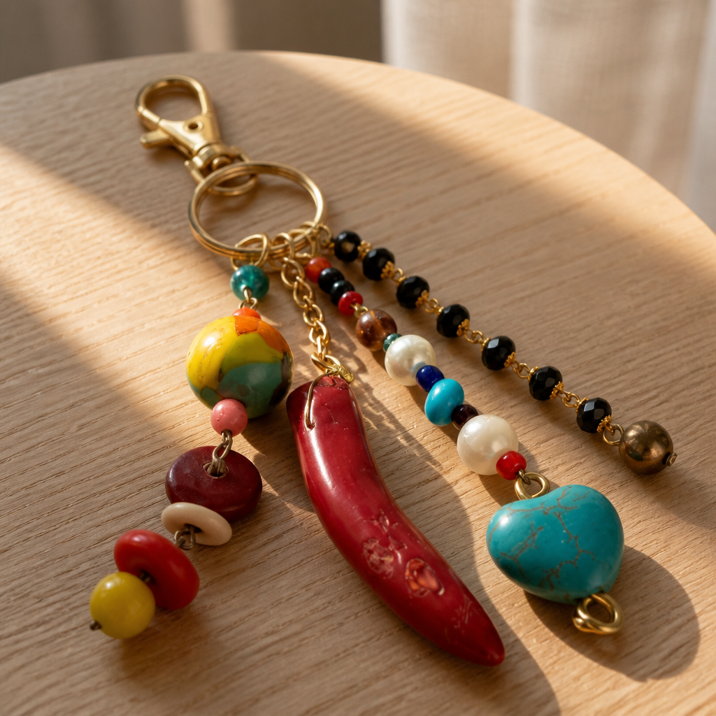 Beaded, Chain keychain, additional view 10 from Ariel La Boutique